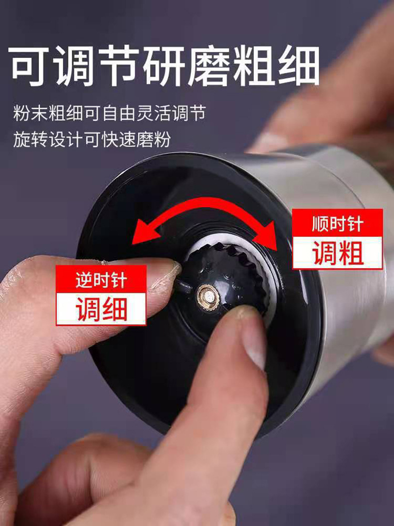 Wholesale Manual Grinding Device Kitchen Seasoning Glass Bottle 304 Stainless Steel Paper Shredder Seasoning Bottle Black Pepper Glass