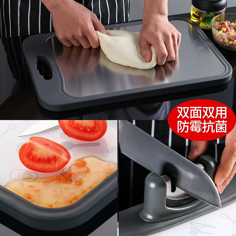 Resistant 304 Stainless Steel Vegetable Cutting Board Dough Board Dough Board Pp Plastic DoubleSided Chopping Board