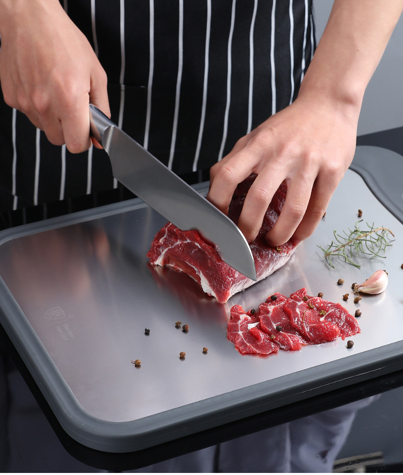 Resistant 304 Stainless Steel Vegetable Cutting Board Dough Board Dough Board Pp Plastic DoubleSided Chopping Board Resistant 304 Stainless Steel Vegetable Cutting Board Dough Board Dough Board Pp Plastic DoubleSided Chopping Board