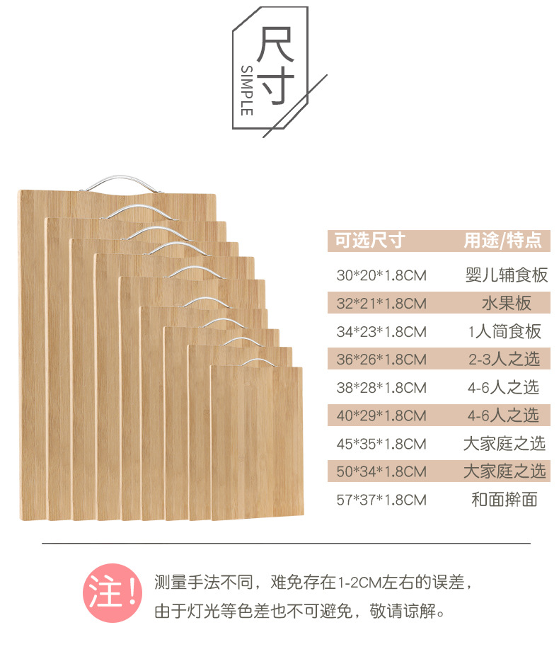 Board Kitchen Bamboo Cutting Board Chopping Board Thickened MultiFunction MildewProof Fruit Chopping Board Whole Board Kitchen Bamboo Cutting Board Chopping Board Thickened MultiFunction MildewProof Fruit Chopping Board Whole