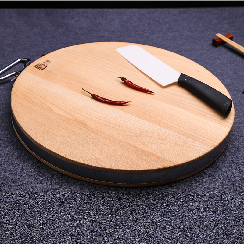 Cutting Board NonSlip Thick Chopping Board Solid Wood Cutting Board Stainless Steel Bezel Building Blocks Cutting Board