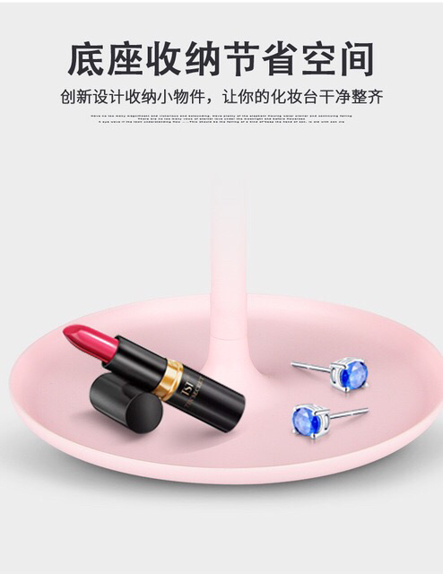 Led Make-up Mirror Lamp Desktop Female Online Influencer Beauty Illuminated Small Mirror Dormitory Desktop Foldable and Portable Dressing Mirror