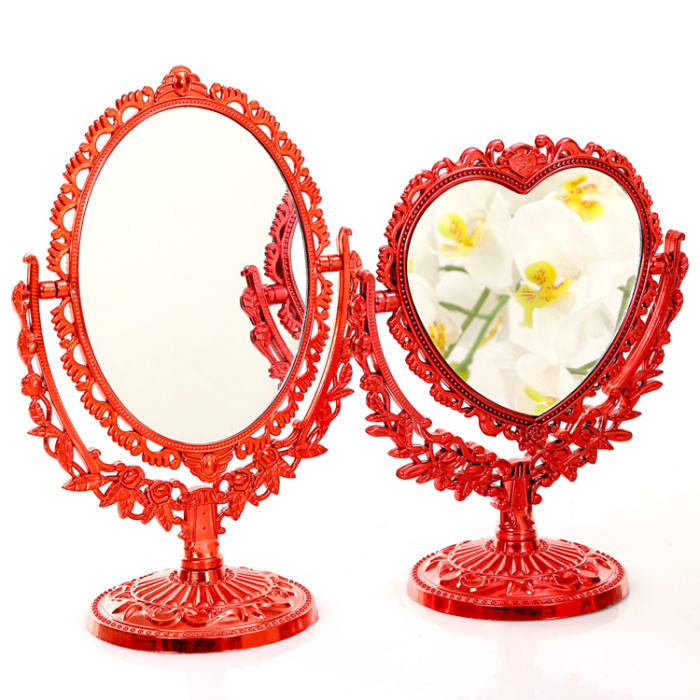 Wedding supplies mirror Trousseau High-end Red Mirror Desktop Festive dressing mirror Wedding supplies mirror Trousseau High-end Red Mirror Desktop Festive dressing mirror