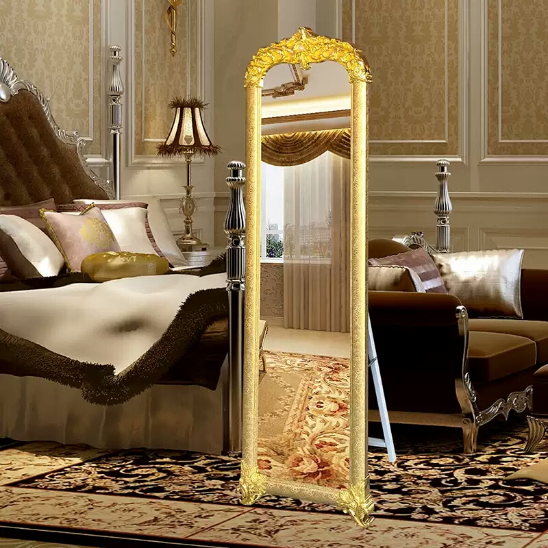 Mirror Full Body Large Dressing Mirror European Floor Mirror Simple Korean Style Princess Mirror Shopping Mall Clothing Store Mobile Full-Length Mirror