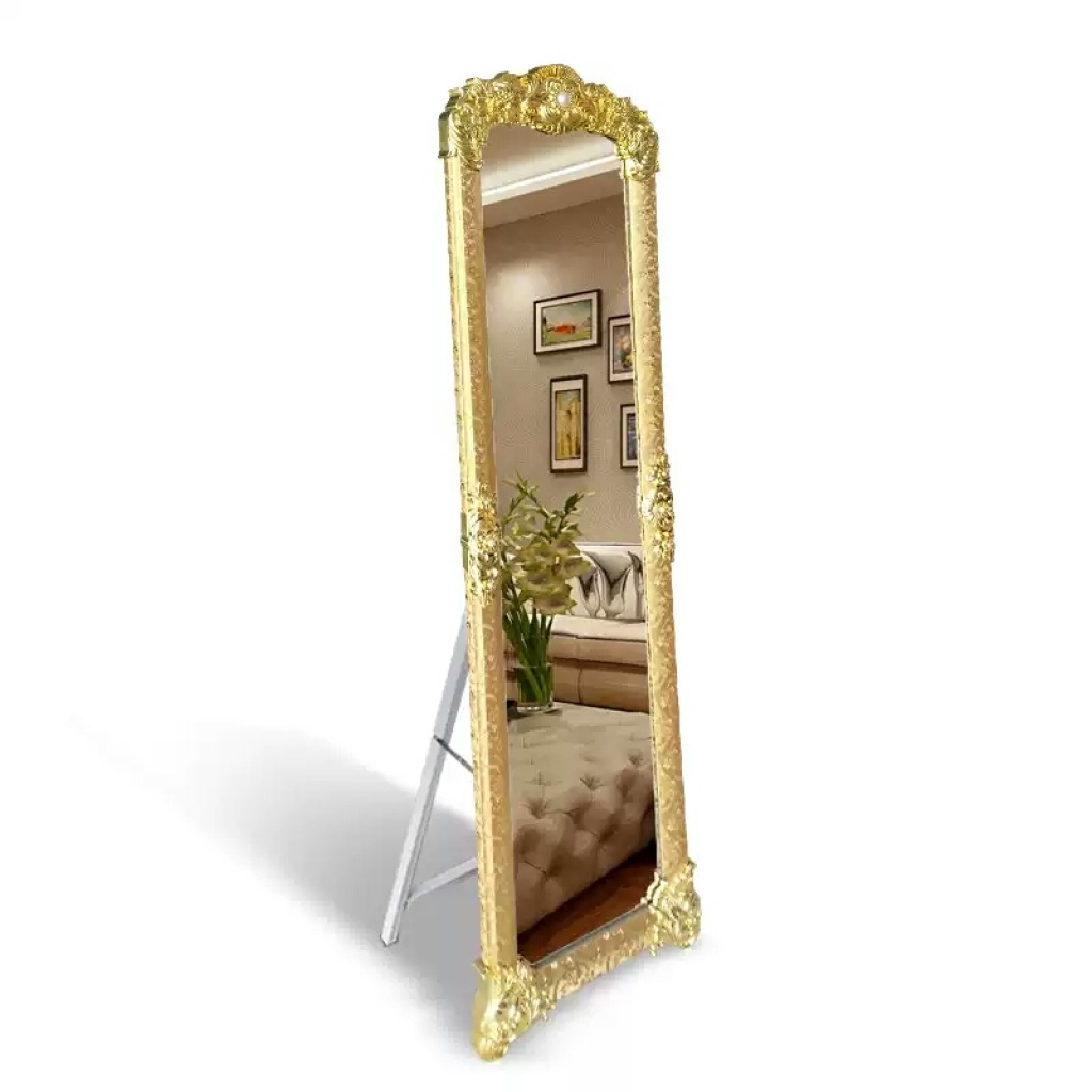 Mirror Full Body Large Dressing Mirror European Floor Mirror Simple Korean Style Princess Mirror Shopping Mall Clothing Store Mobile Full-Length Mirror