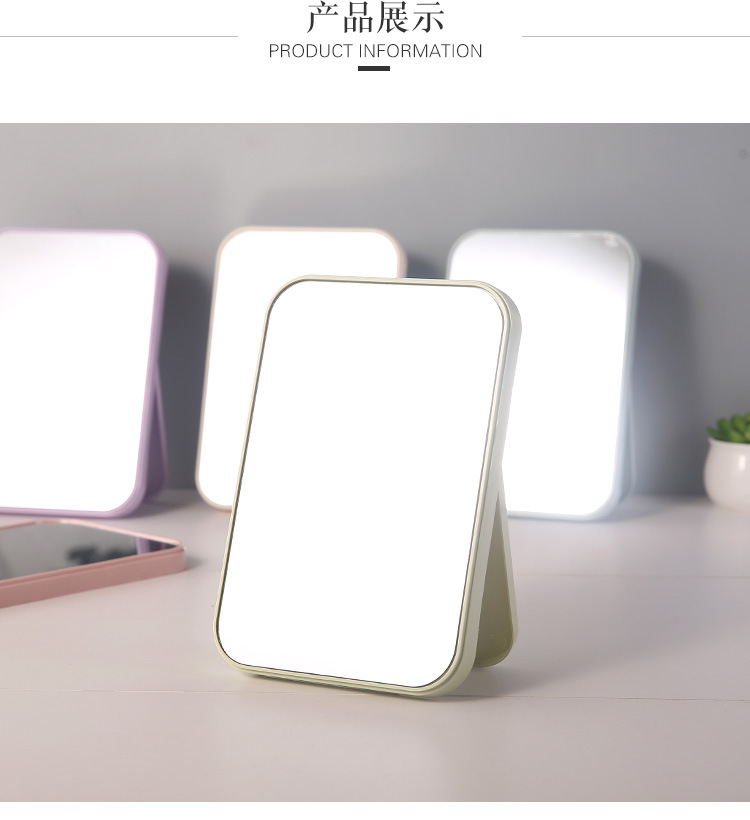 Desktop Makeup Mirror Dressing Mirror with Foldable Desktop Princess Mirror Rectangular Mirror Simple Mirror