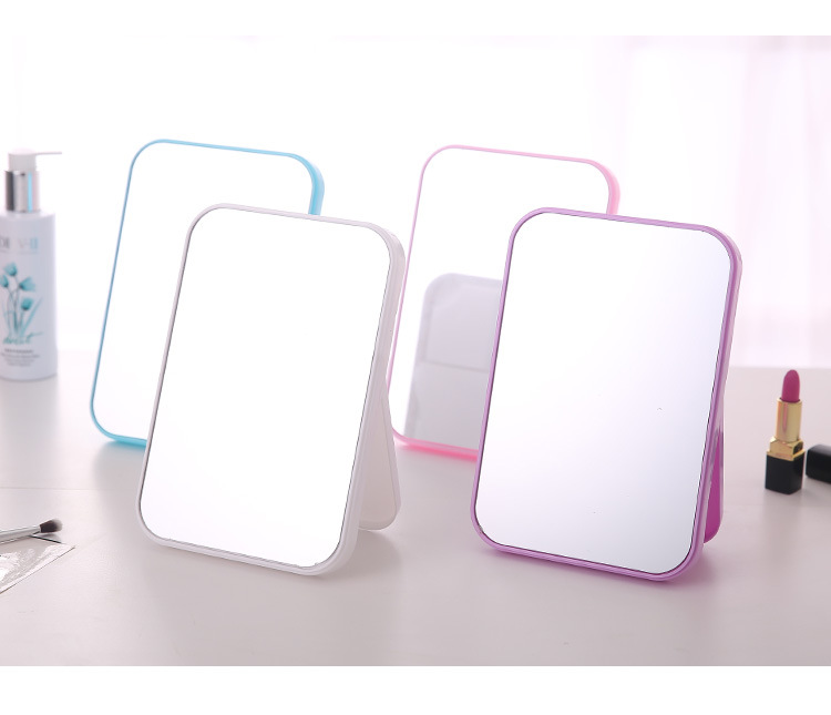 Desktop Makeup Mirror Dressing Mirror with Foldable Desktop Princess Mirror Rectangular Mirror Simple Mirror