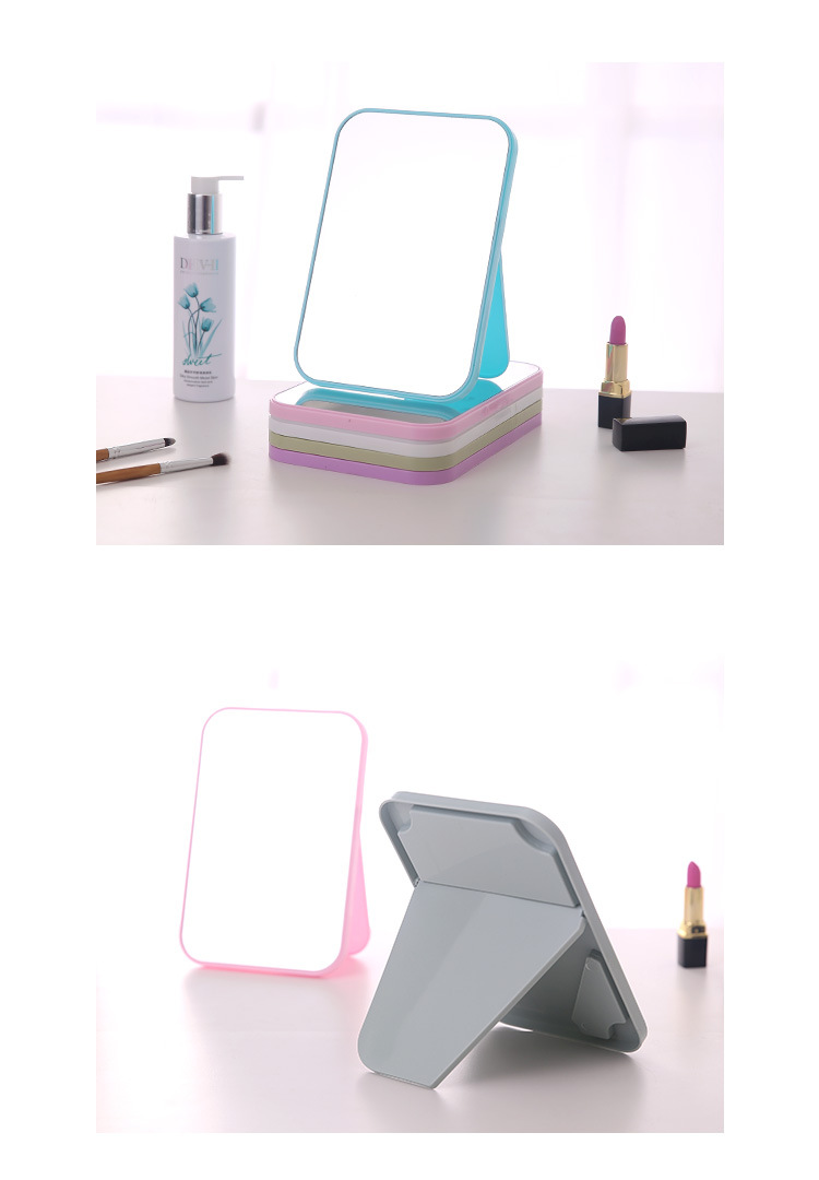 Desktop Makeup Mirror Dressing Mirror with Foldable Desktop Princess Mirror Rectangular Mirror Simple Mirror