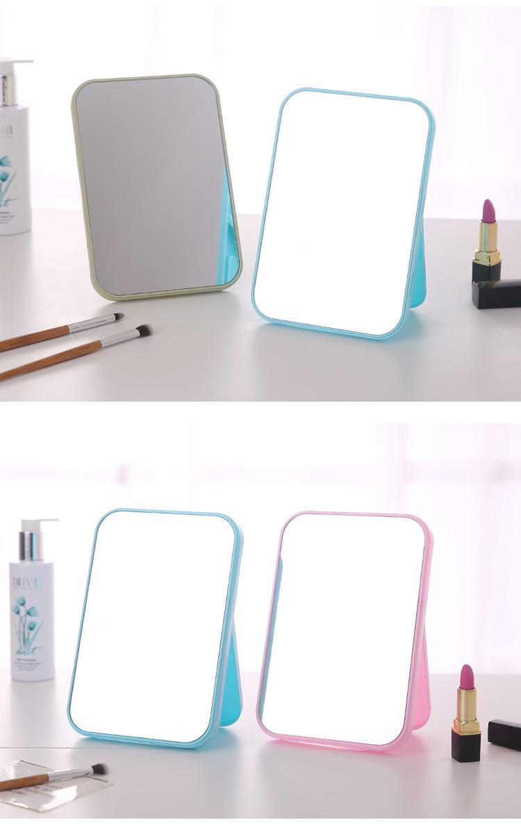 Desktop Makeup Mirror Dressing Mirror with Foldable Desktop Princess Mirror Rectangular Mirror Simple Mirror