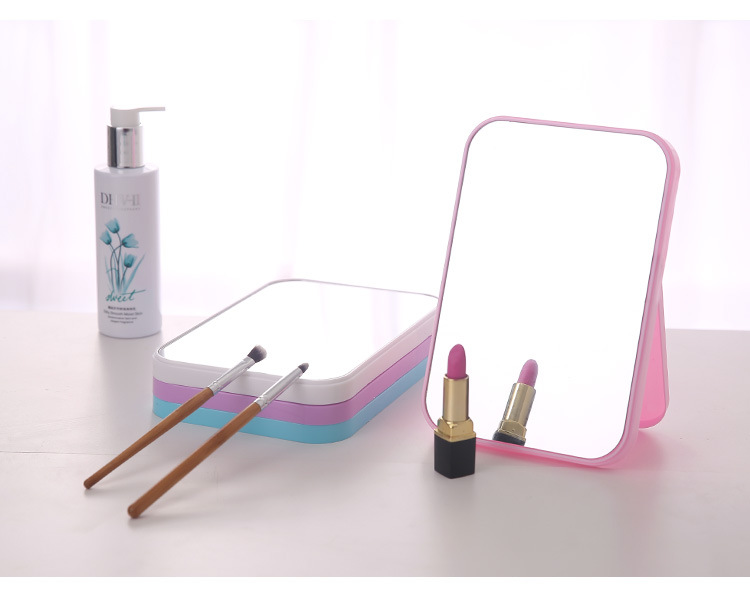 Desktop Makeup Mirror Dressing Mirror with Foldable Desktop Princess Mirror Rectangular Mirror Simple Mirror