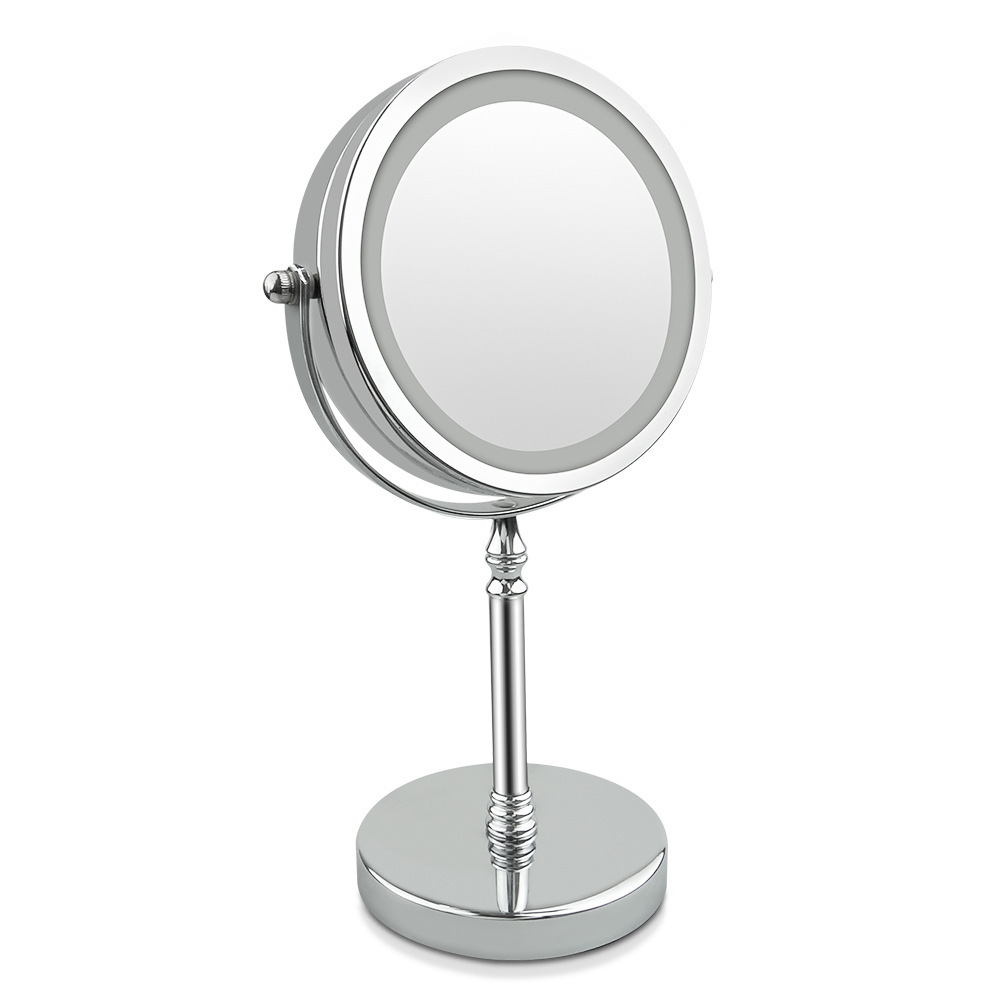 Led Make-up Mirror Double-Sided 5 Times 10 Times Magnifying Glass 7-Inch LED Dressing Mirror Gift Mirror with Light