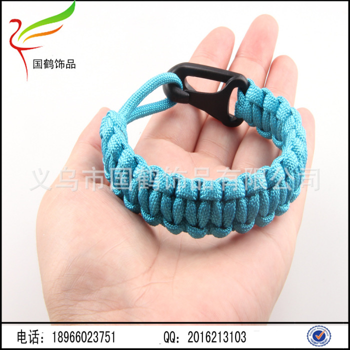 Multifunctional hand rope key buckle outdoor life saving seven core umbrella rope woven Bracelet
