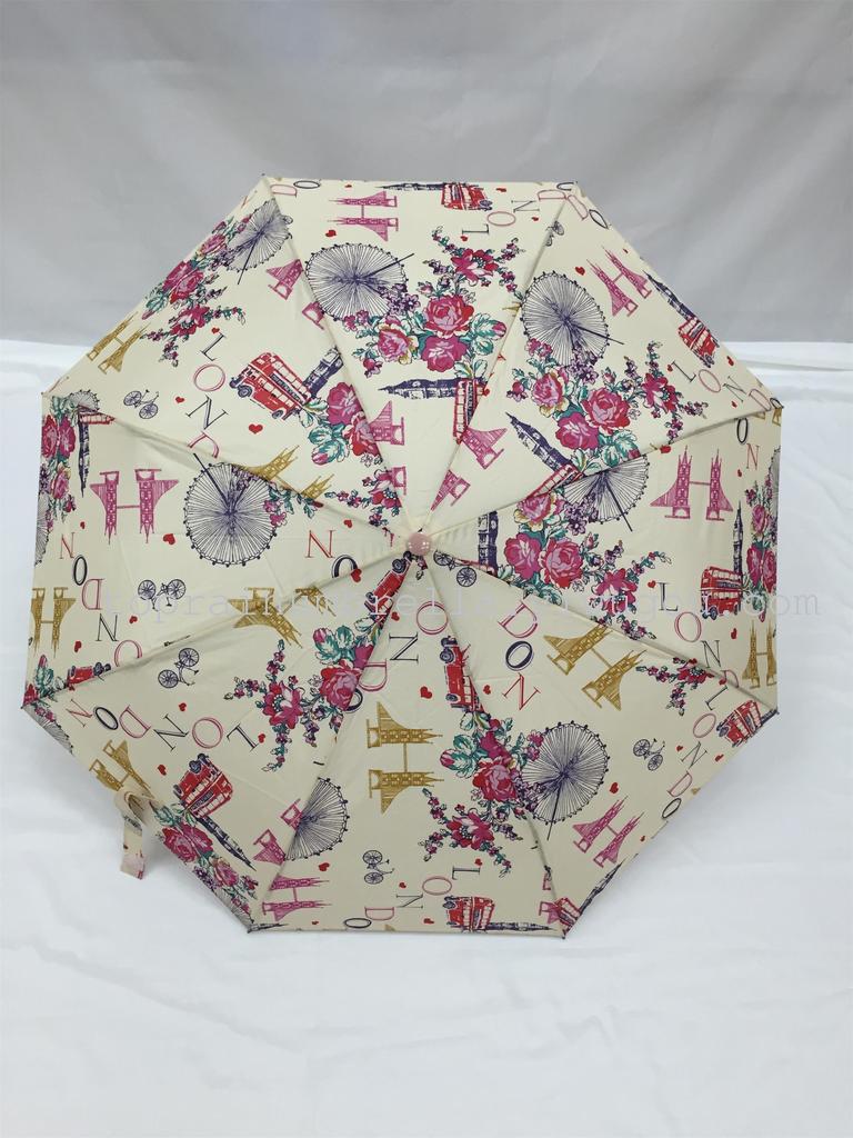 New Twelve Colors Mixed Dress Exotic Personality Three Fold Semi-automatic Umbrella
