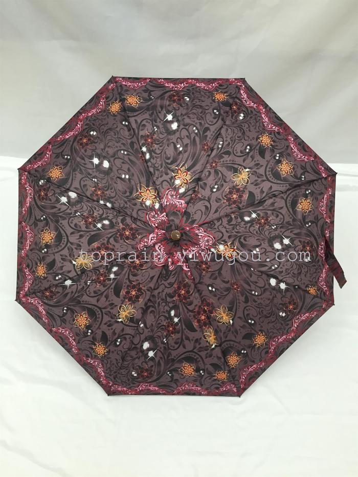 New Twelve Colors Mixed Dress Exotic Personality Three Fold Semi-automatic Umbrella New Twelve Colors Mixed Dress Exotic Personality Three Fold Semi-automatic Umbrella