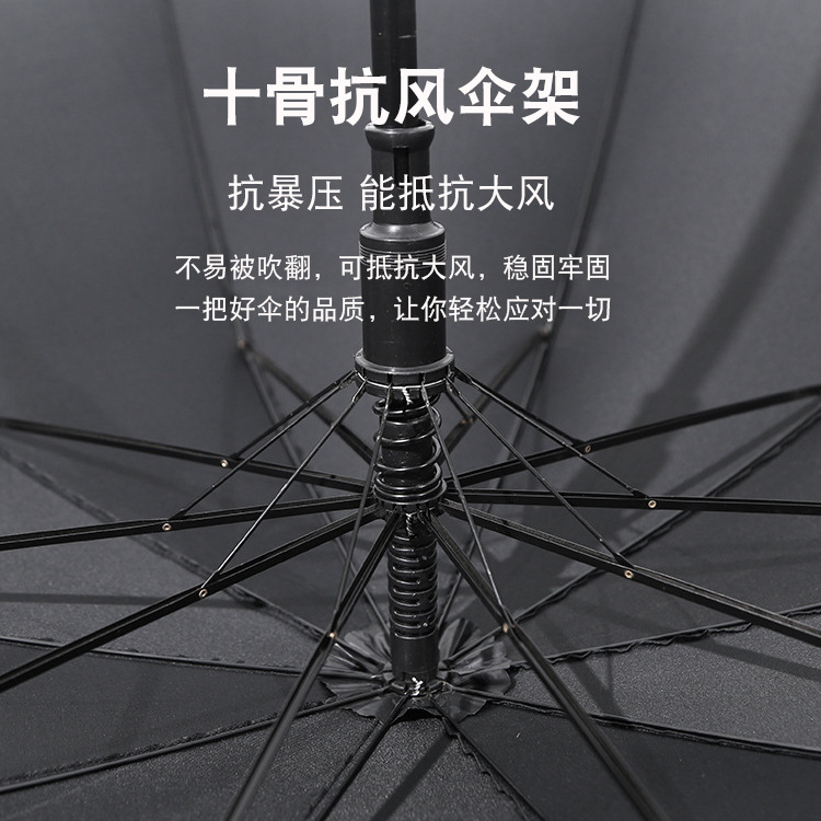 10-Bone Straight Rod Advertising Umbrella Customized Rain Or Shine Dual-Use Umbrella Customized Long Handle Golf Umbrella Foreskin Straight Handle Umbrella Wholesale
