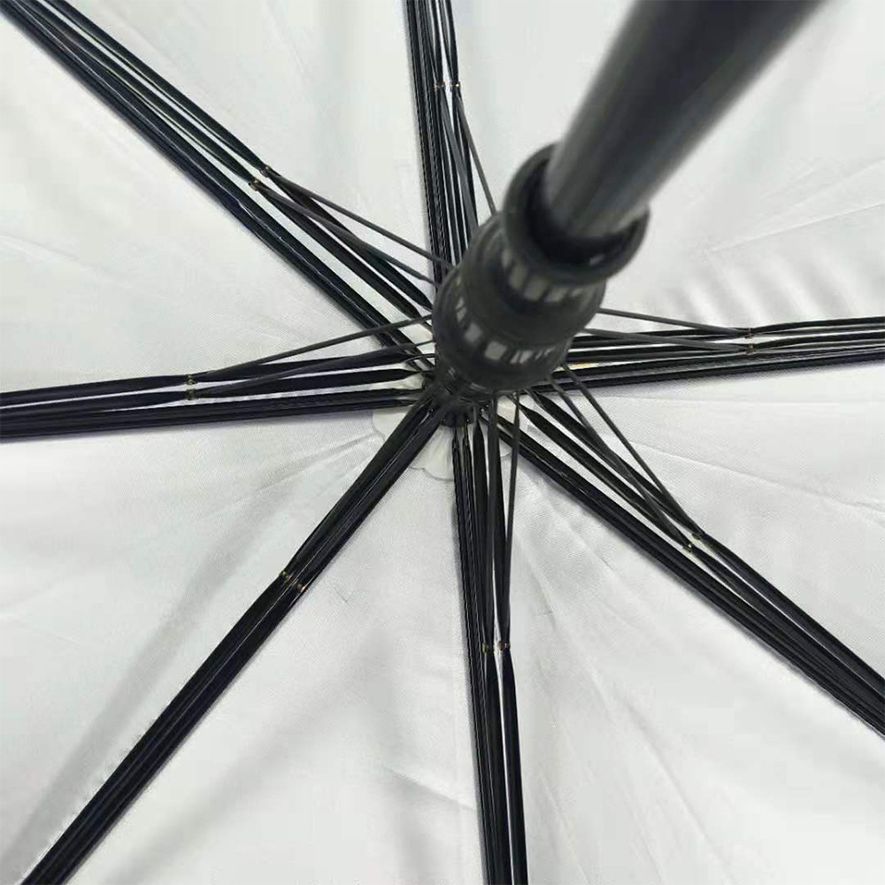 The manufacturer directly provides 8K double-stock solids-color umbrella with silver glue to prevent ULTRAVIOLET ray and vertical umbrella with customized LOGO printing for business