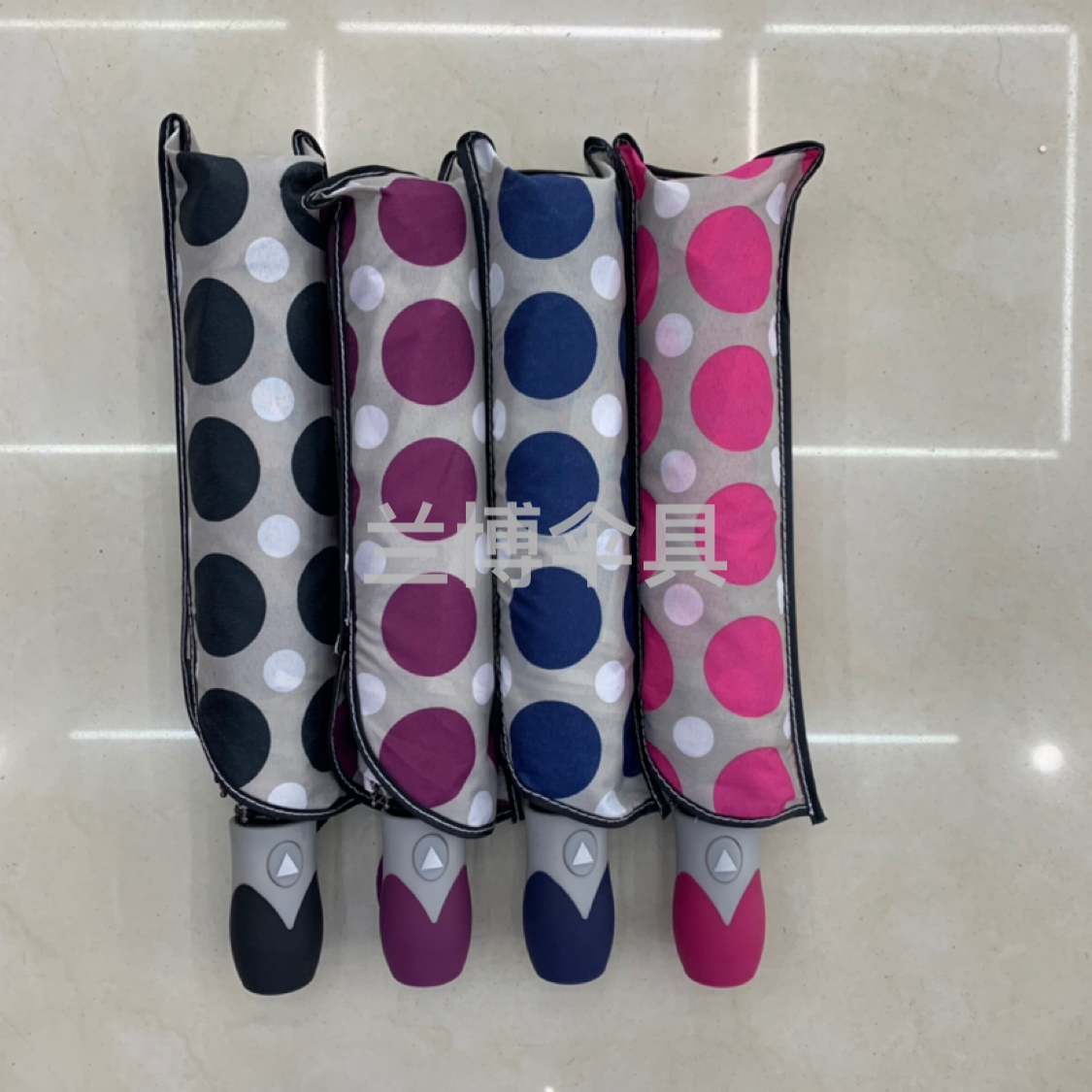 Three-Fold Semi-automatic Heat Transfer Printing NC Fabric Large round Point Flower Umbrella Sunny Umbrella Ladies Umbrella Folding Umbrella