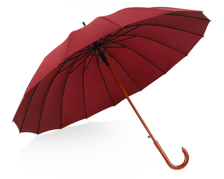 16-Bone Long Handle Umbrella Men's Business Gift Umbrella Automatic Straight Umbrella Curved Handle Golf Umbrella Custom Logo Wholesale