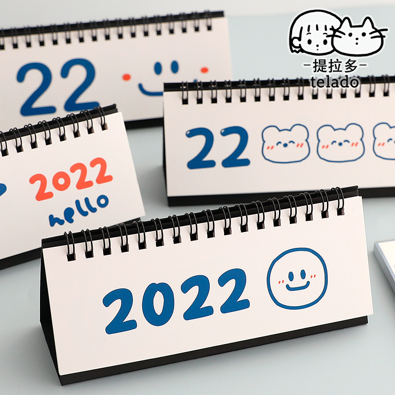 Tirado Cream Bear Rabbit Horizontal Desk Calendar Creative Notebook Clock-in Notes Calendar Decoration Small Calendar
