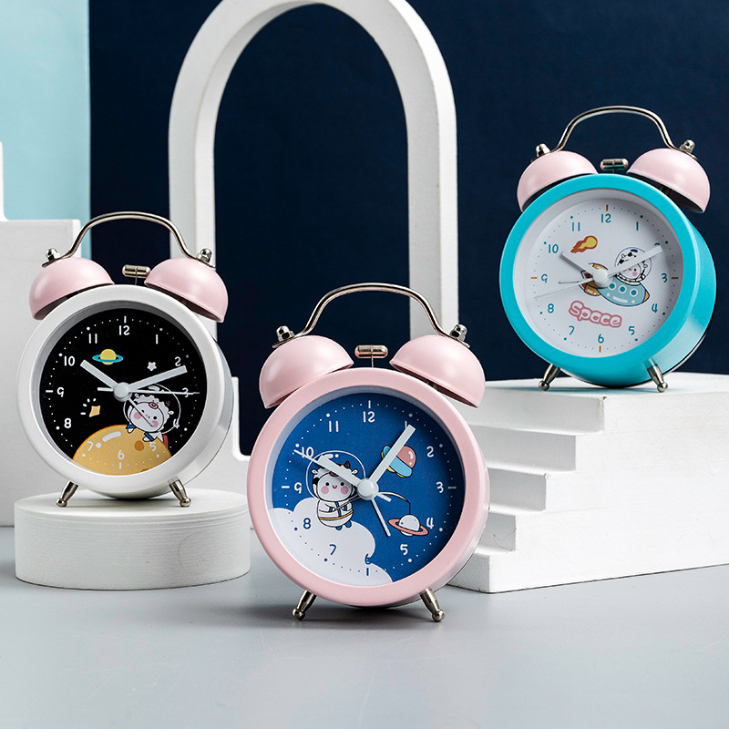 Cartoon Children&#039;s Large Volume Alarm Little Alarm Clock Primary and Secondary School Students Multi-Functional Antair Nightstand Creative Clock Ringing Bell