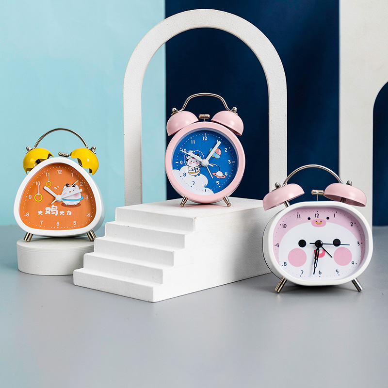 Cartoon Children&#039;s Large Volume Alarm Little Alarm Clock Primary and Secondary School Students Multi-Functional Antair Nightstand Creative Clock Ringing Bell