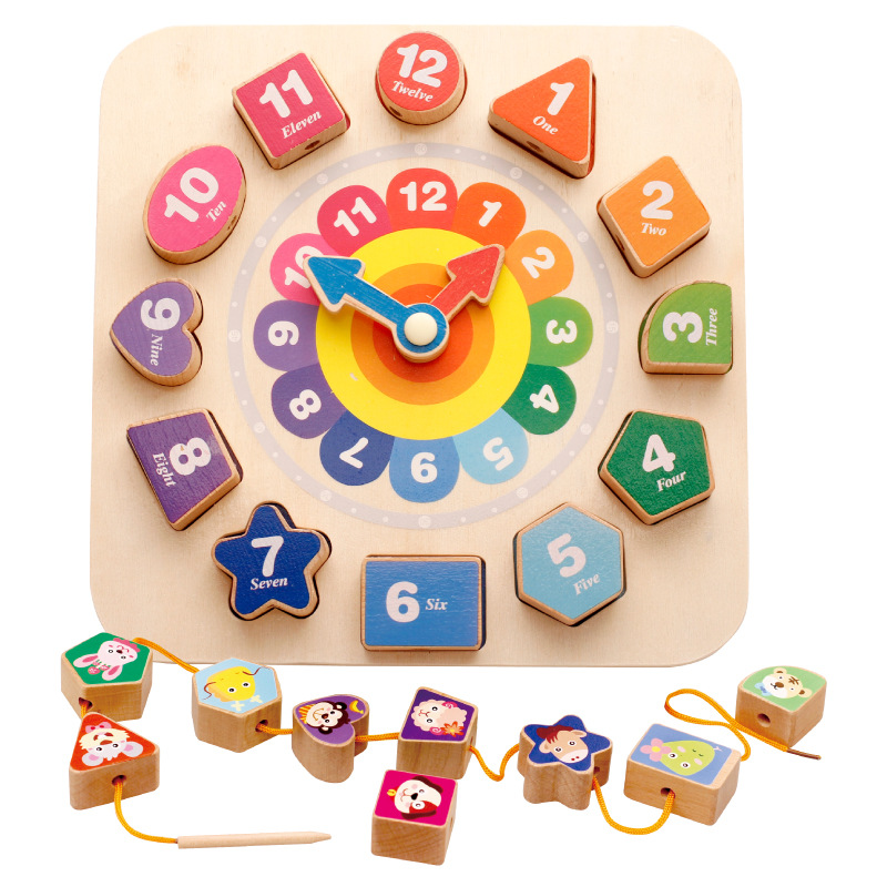 Children&#039;s Educational Toys Beaded Twelve Zodiac Building Blocks Clock Animal Birthday Gift Stall Hot Sale New