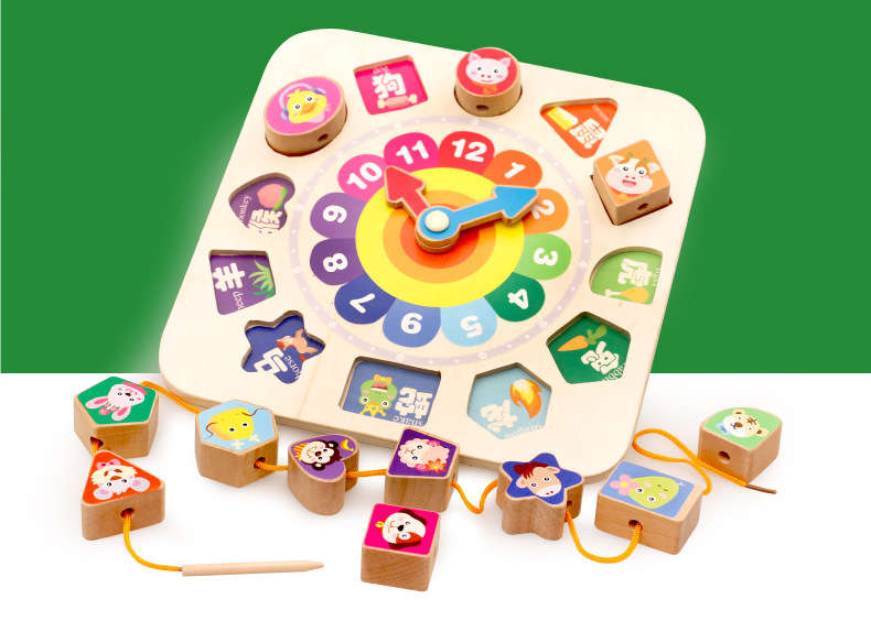 Children's Educational Toys Beaded Twelve Zodiac Building Blocks Clock Animal Birthday Gift Stall Hot Sale New