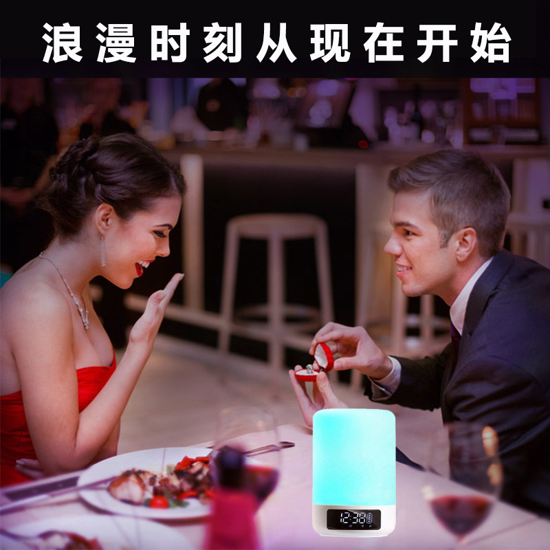 Amazon Hot Creative Wireless Bluetooth Speaker Colorful Music Alarm Clock Touch Pat Ambience Light Bedside Night Light Amazon Hot Creative Wireless Bluetooth Speaker Colorful Music Alarm Clock Touch Pat Ambience Light Bedside Night Light