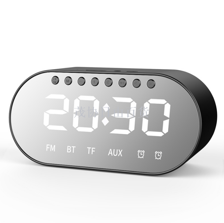  wireless Bluetooth clock alarm clock, portable speaker, heavy weight subwoofer, small audio player, plug-in card audio