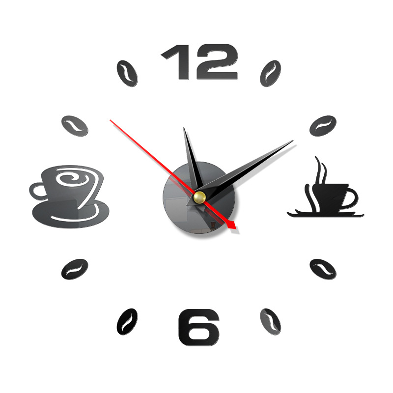 Fashion Hanging Clock Acrylic Mirror Sticker Home Diy3d Threedimensional Decorative Square Digital Clock Jcy69
