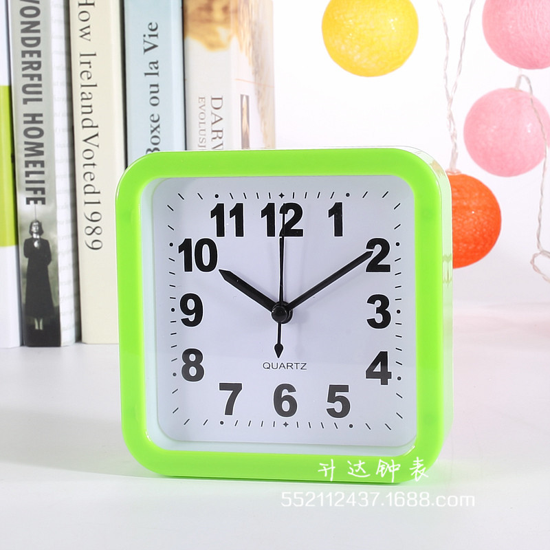 Factory Wholesale Square Candy Color Clock Fashion Personality and Creativity Alarm Clock Home Daily Necessities Student Gifts