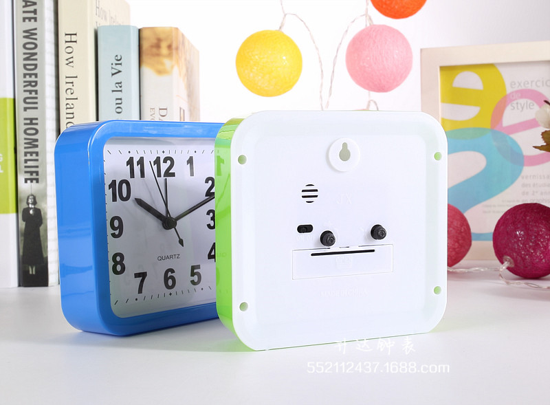 Factory Wholesale Square Candy Color Clock Fashion Personality and Creativity Alarm Clock Home Daily Necessities Student Gifts