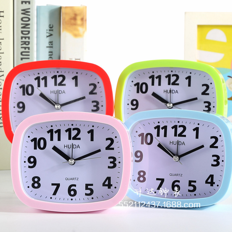 Factory Wholesale Square Candy Color Clock Fashion Personality and Creativity Alarm Clock Home Daily Necessities Student Gifts