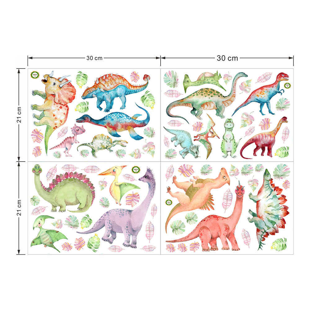 Foreign Trade Creative Luminous Dinosaur Wall Stickers Luminous Cartoon Animal Fluorescence Sticker European and American Children&#039;s Room Bedroom Decoration Stickers