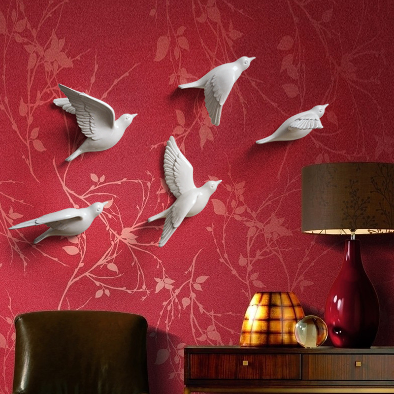 Modern Living Room Three-Dimensional Bird Wall Decoration and Wall Hanging Wall Sticker Creative Living Room Hallway Sofa Background Wall Decorative Crafts