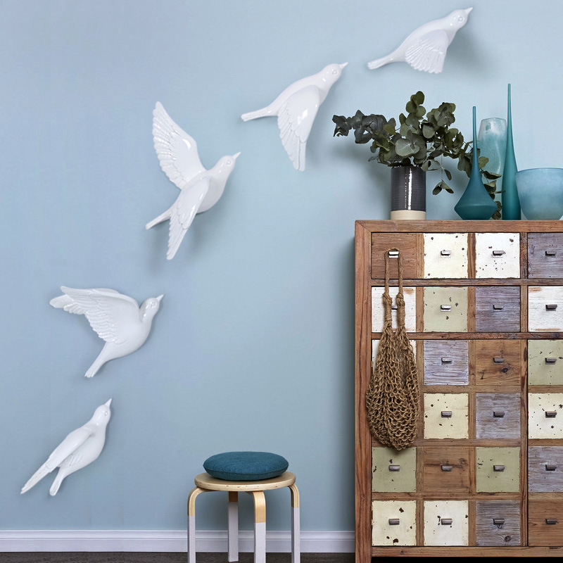 Modern Living Room Three-Dimensional Bird Wall Decoration and Wall Hanging Wall Sticker Creative Living Room Hallway Sofa Background Wall Decorative Crafts