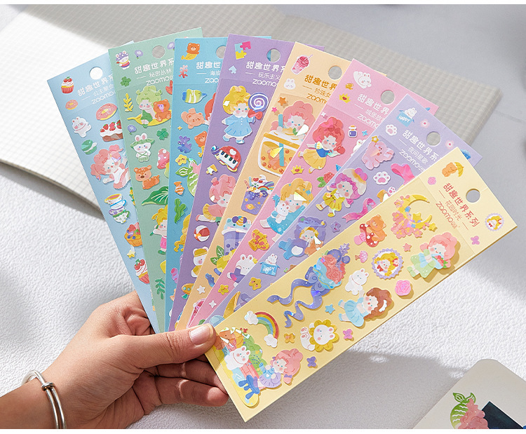 Flat Sticker Sweet World Series Cute Ins Collage Decoration Fresh Journal DIY 8