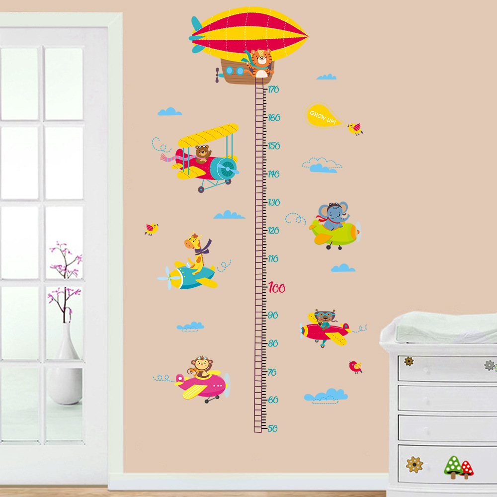 Fanxi Xh9315 Animal Aircraft Cartoon Height Sticker Children&#039;s Room Kindergarten Background Decoration Removable Stickers