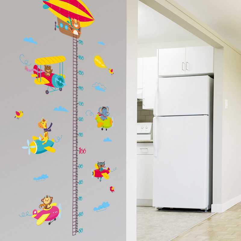 Fanxi Xh9315 Animal Aircraft Cartoon Height Sticker Children's Room Kindergarten Background Decoration Removable Stickers