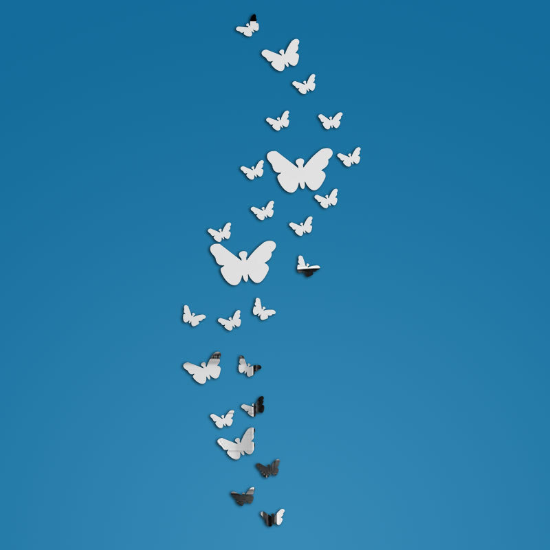 AliExpress Creative Acrylic Butterfly Mirror Pattern Sticker DIY Living Room Bedroom Backgrund Wall Decoration Stickers Wholesale