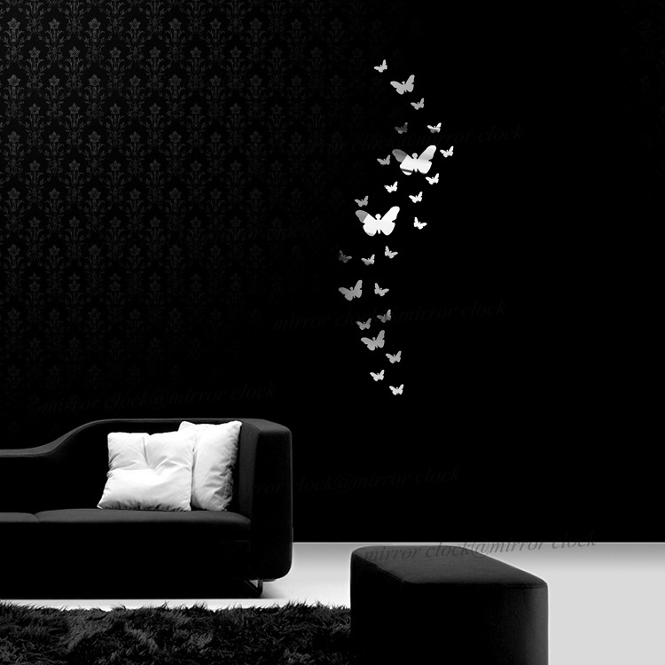 AliExpress Creative Acrylic Butterfly Mirror Pattern Sticker DIY Living Room Bedroom Backgrund Wall Decoration Stickers Wholesale