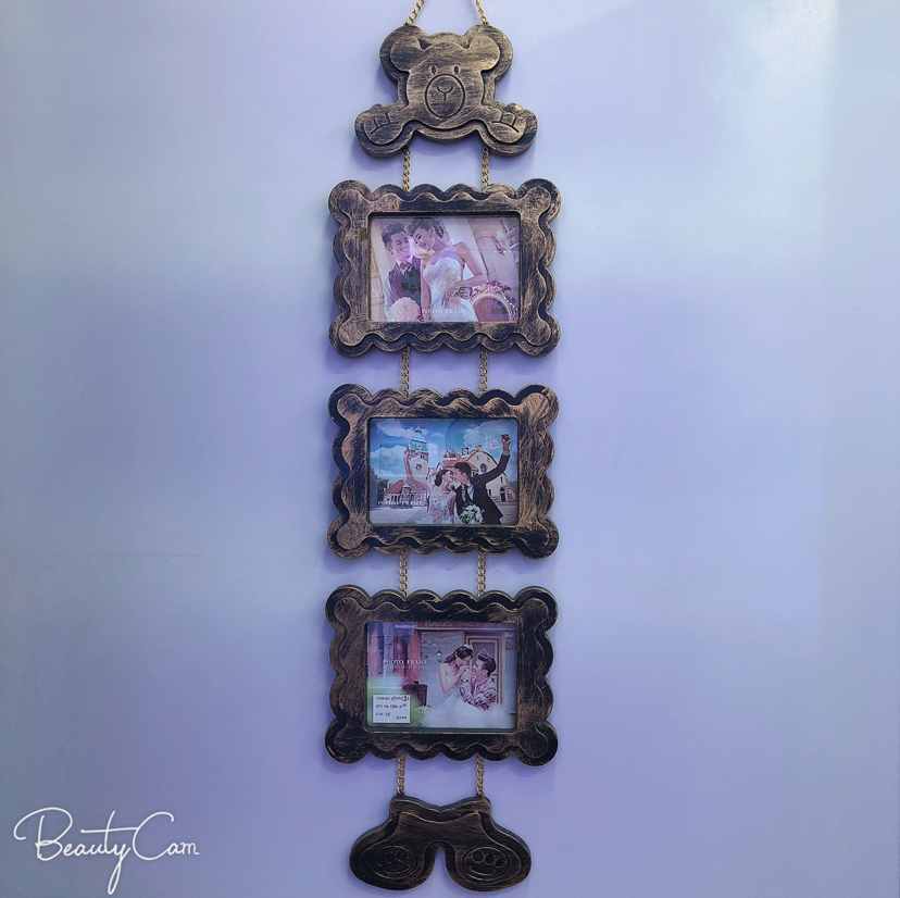 Haotao Photo Frame Ht9309 Flat Big Wave Three-Piece Photo Frame 7-Inch (Retro)