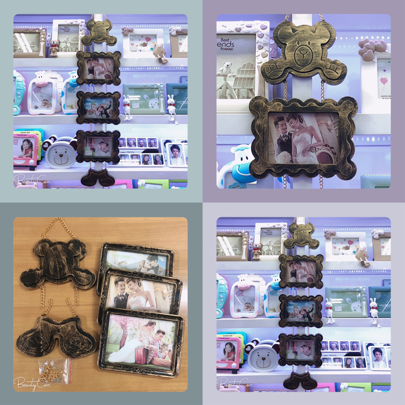 Haotao Photo Frame Ht9309 Flat Big Wave Three-Piece Photo Frame 7-Inch (Retro)