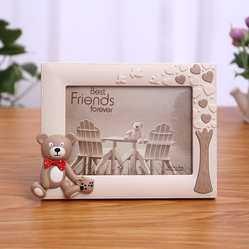 Bear Animal Photo Frame Haotao Photo Frame HT-TF1121 Bear 7-Inch Horizontal Version (2 Colors)