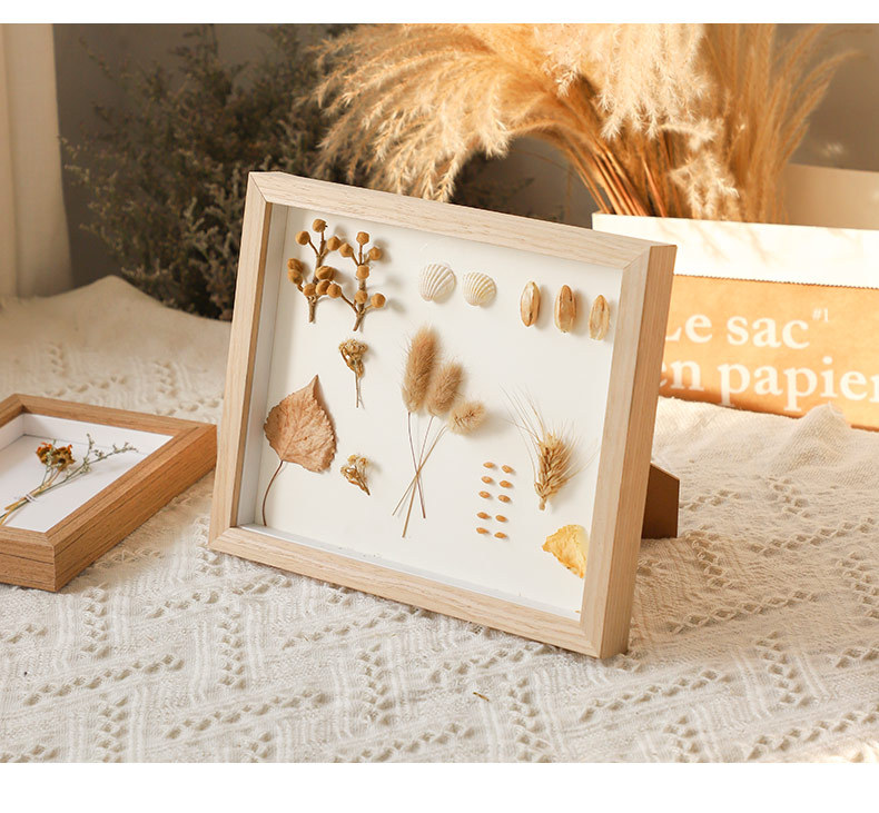 Creative Handmade Photo Frame DIY Dried Flower Nordic Specimen Photo Frame 6-Inch 10-Inch Horizontal and Vertical Solid Wood Stereo Photo Frame