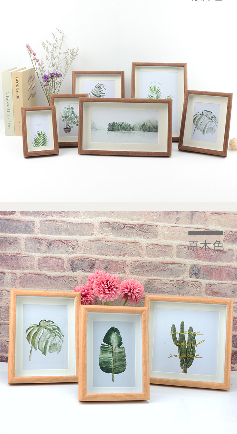 Wooden Three-Dimensional Hollow Creative Photo Frame Table Decoration Wholesale 6 7 8 10 16-Inch A4 Nordic Wall-Mounted Square Picture Frame