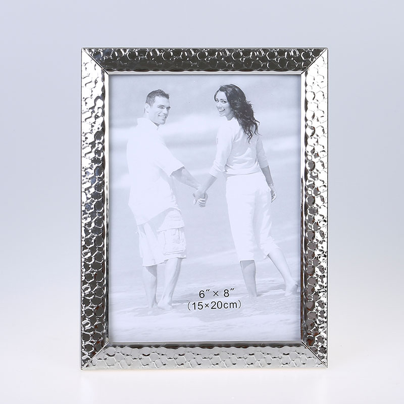 Stainless Steel Hammer Printing Glass Creative Decoration Gift Living Room Bedroom Photo Crafts Metal Photo Frame