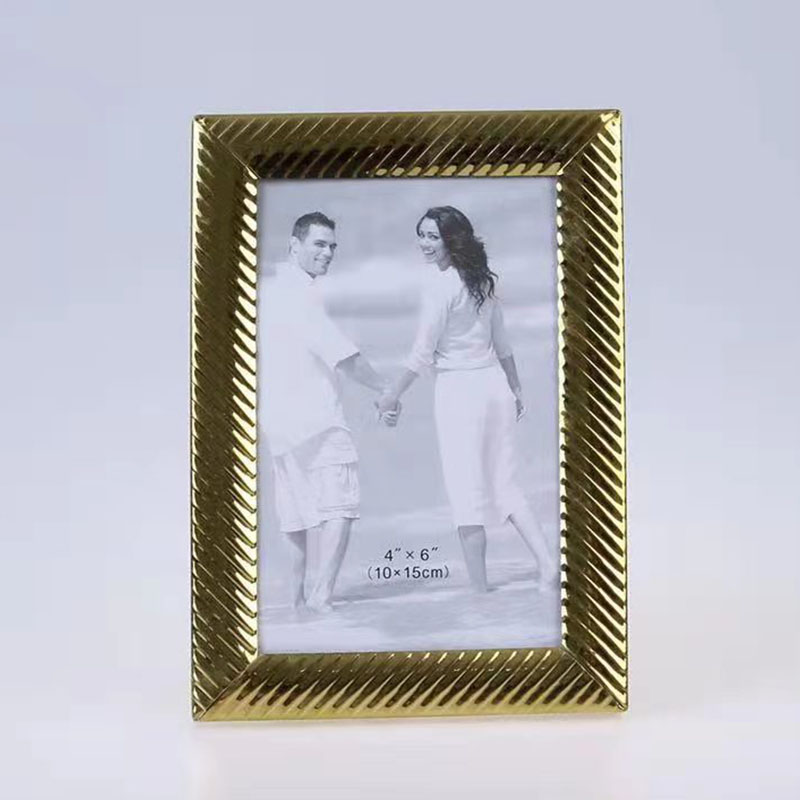 Stainless Steel Hammer Printing Glass Creative Decoration Gift Living Room Bedroom Photo Crafts Metal Photo Frame