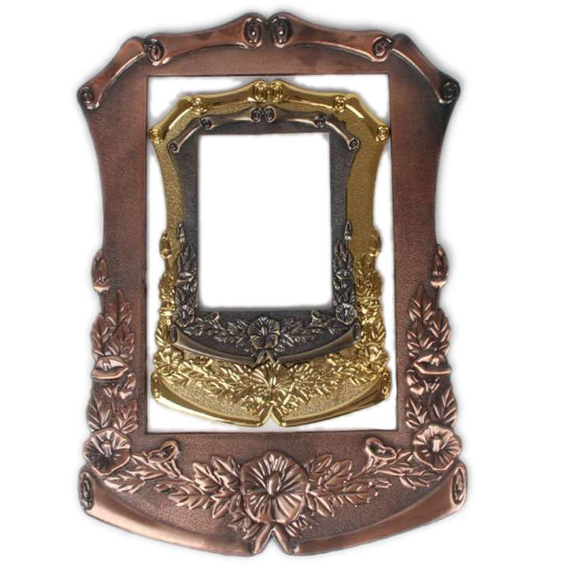 Factory in Stock Supply Medal round Flower Border Photo Frame Foreign Trade Frame Wooden Medal Flower Border
